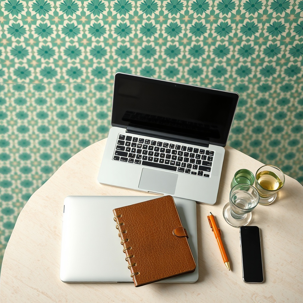 Un espace de travail structuré illustre l'importance de la conformité légale et du réseau client dans une stratégie moderne de gestion commercial maroc.