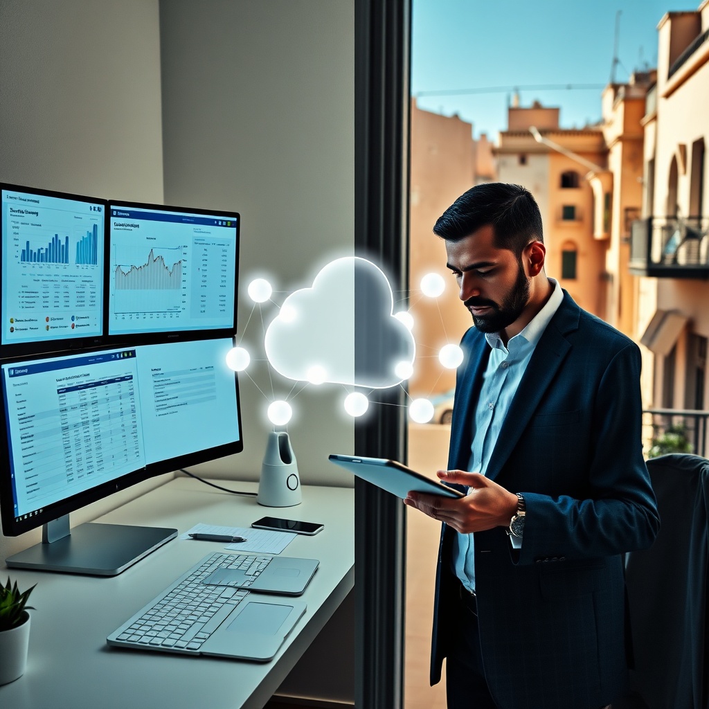 Synchronisation en temps réel entre un expert-comptable et un chef d'entreprise grâce à la solution quickbooks cloud maroc, facilitant la collaboration sécurisée et le suivi précis de la TVA et de l'impôt sur les sociétés.